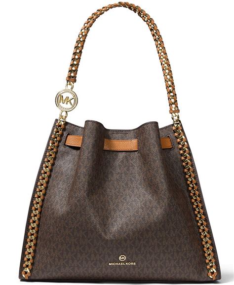 michael kors large chain shoulder tote bag|Michael Kors canvas shoulder bag.